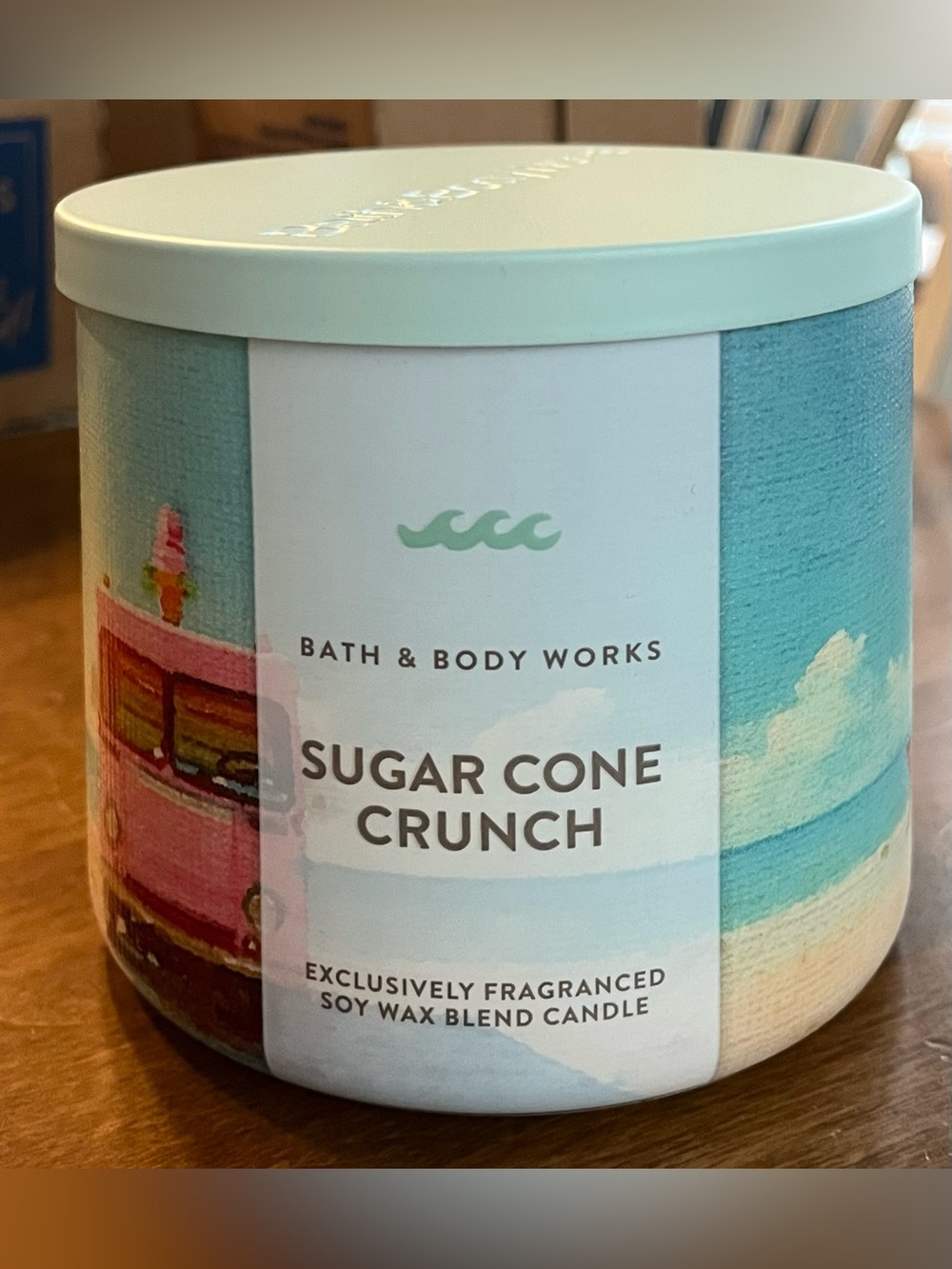 Bath & Body Works Sugar Cone Crunch Candle - LE 3 wick NEW